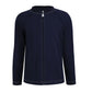 Kid's navy blue long sleeve rash guard with a full length zipper