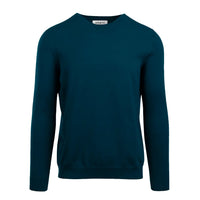 Front Men's crew neck sweater in a deep ocean blue shade