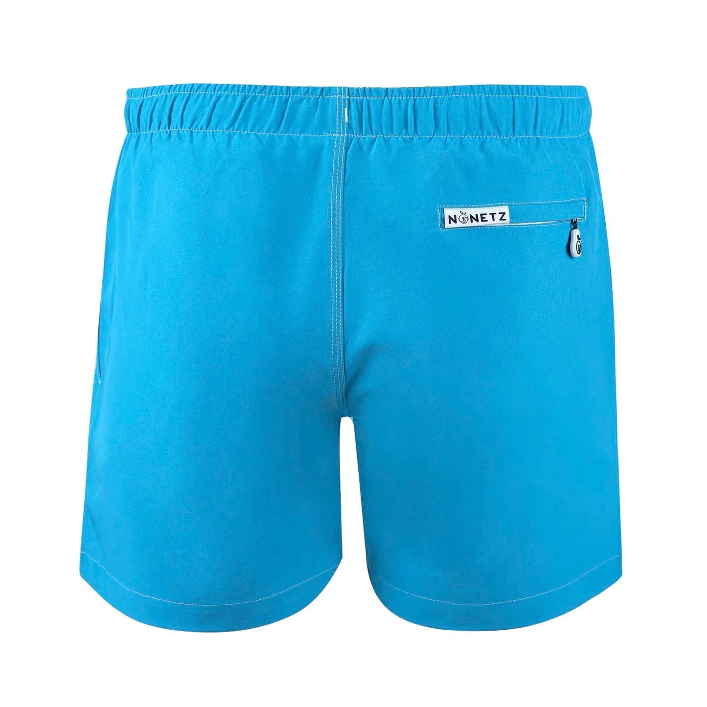 Men's Retro 5" Inseam Slim Fit Swim Trunks in a blue color variant