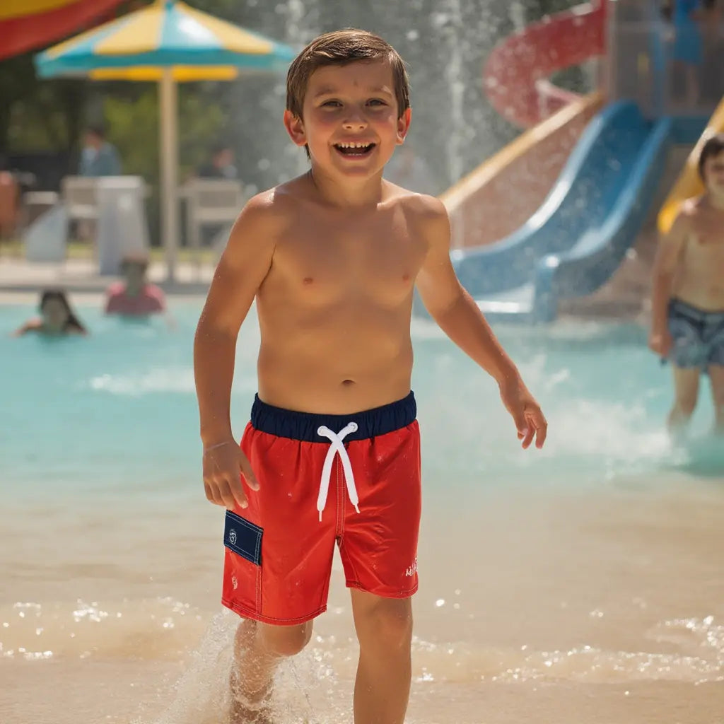 Boy in waterpark